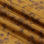 Gold based with blue floral pattern Xiangyunsha