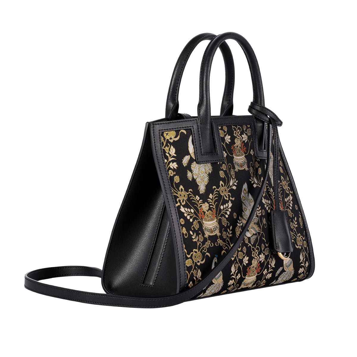 Song Brocade Handbag - Peacock and Treasure Basin Inlaid