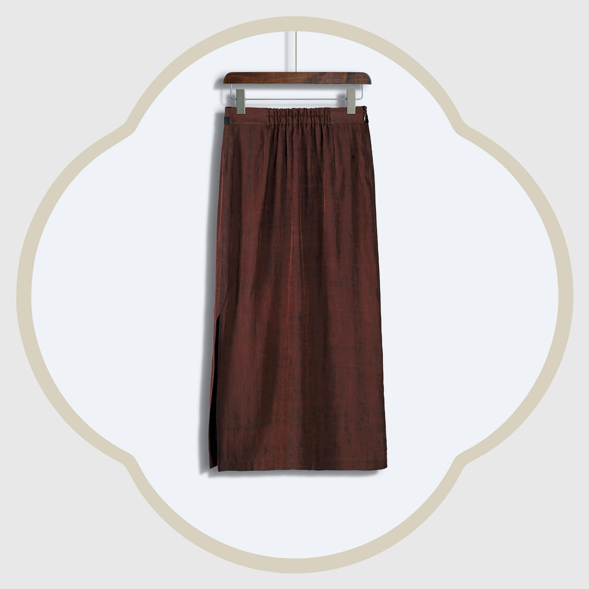 Red Plain Crepe Satin Xiangyunsha Skirt