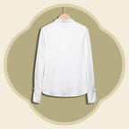White Heavy Satin Blouse