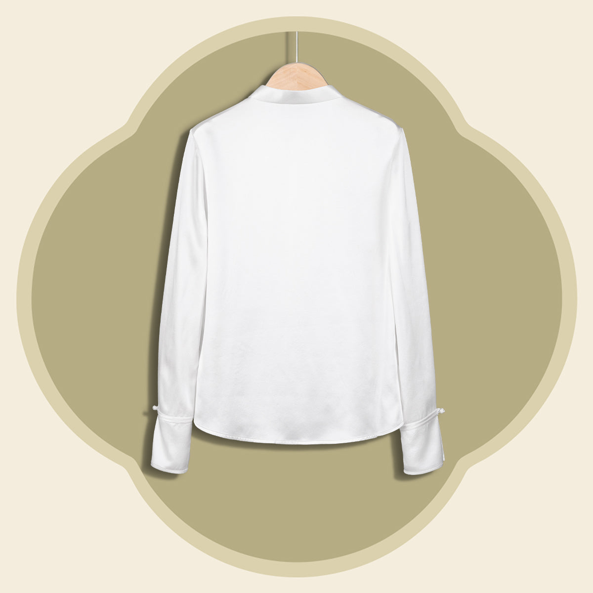 White Heavy Satin Blouse