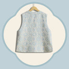 Jade Pink Song Brocade Round-Neck Vest - Loong and Phoenix Pattern
