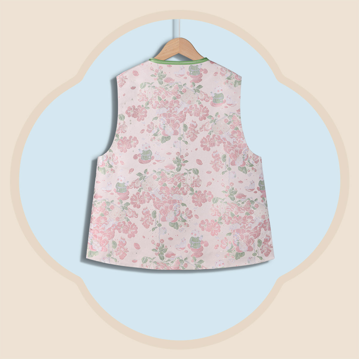 Spring Equinox Begonia Fairy Pattern Side-fastening Vest