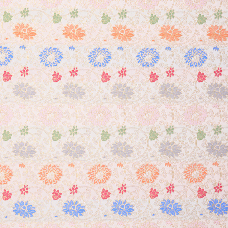 Gold-Edged Entwined Lotus Song Brocade Fabric
