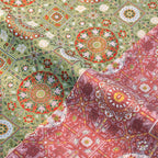 Lotus and Peony Octa Halo Pattern Song Brocade Fabric