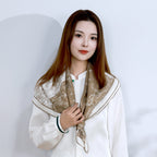 Double-Mirror Lily of the Valley Square Mulberry Silk Scarf