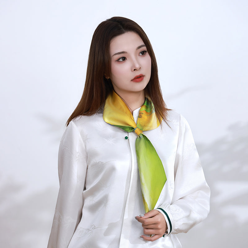 Retreat in the Emerald Ravine Easy-to-Wear Mulberry Silk Scarf