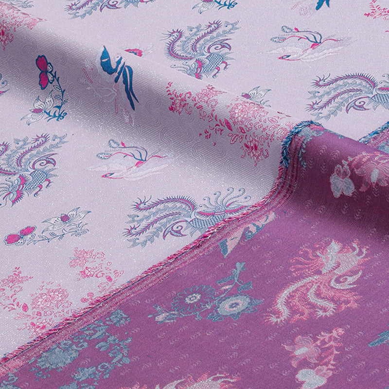 Batik Blossoms (Purple) Song Brocade Fabric