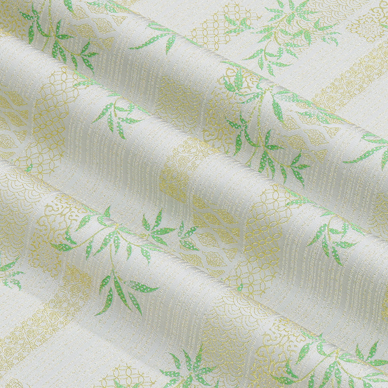 Wind and Polygonatum odoratum (Green) Song Brocade Fabric