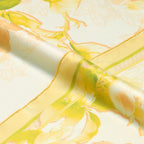 Golden Magnolia Herald the Spring Square Mulberry Silk Scarf