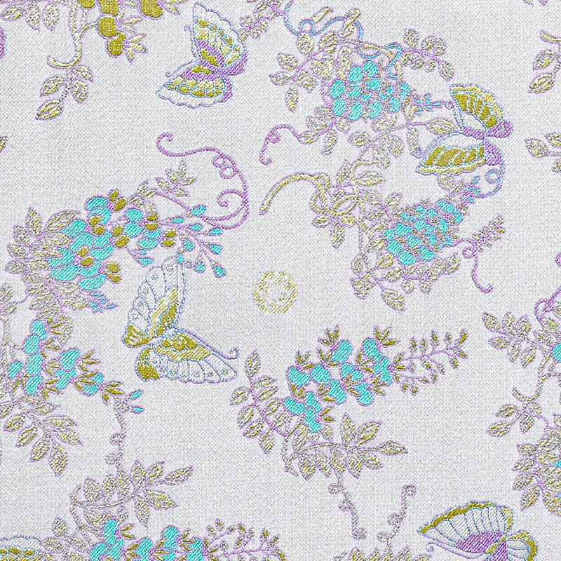 Colourful butterflies Fluttering (Light Pink) Song Brocade Fabric