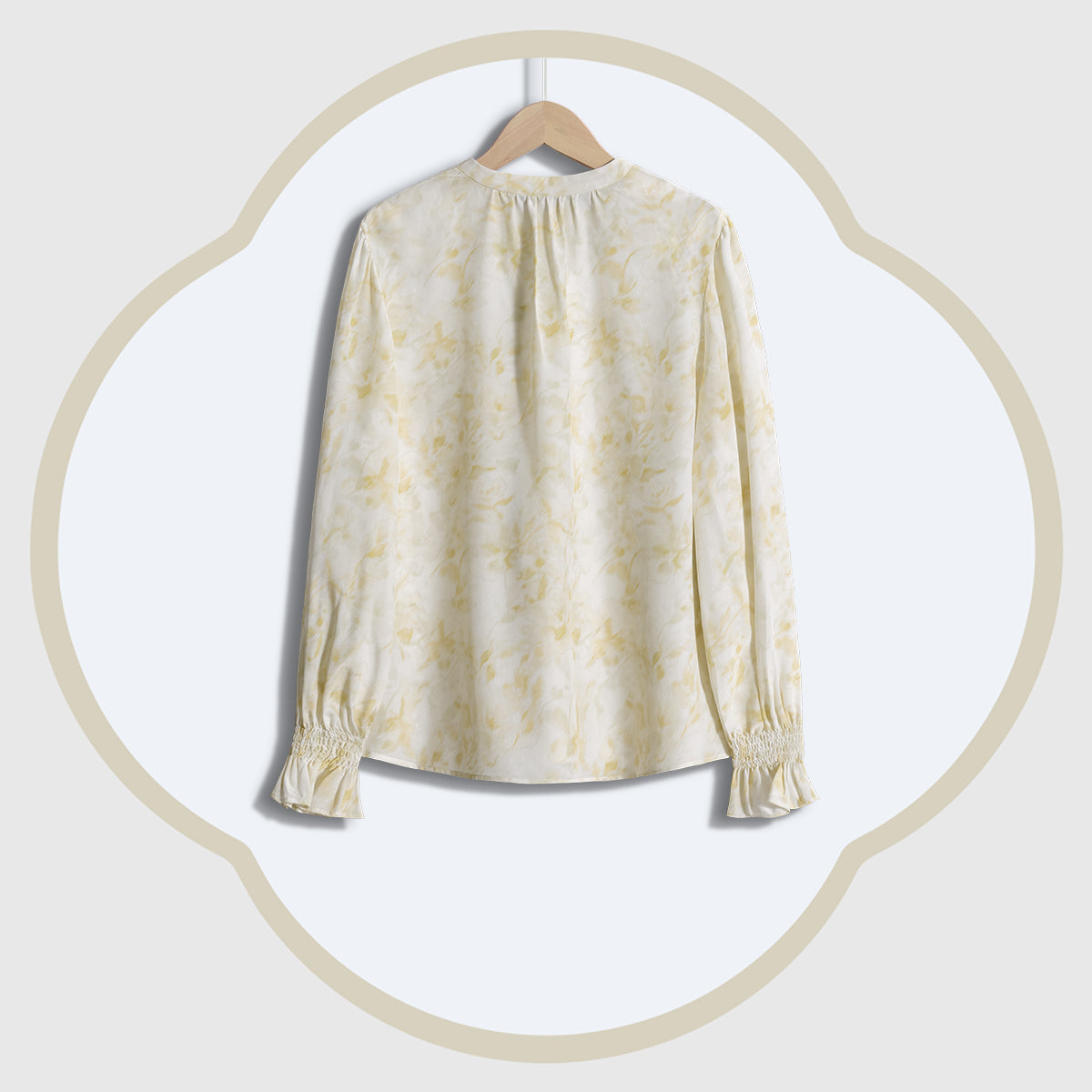 Double Silk Crepe Blouse - Misty Ripples