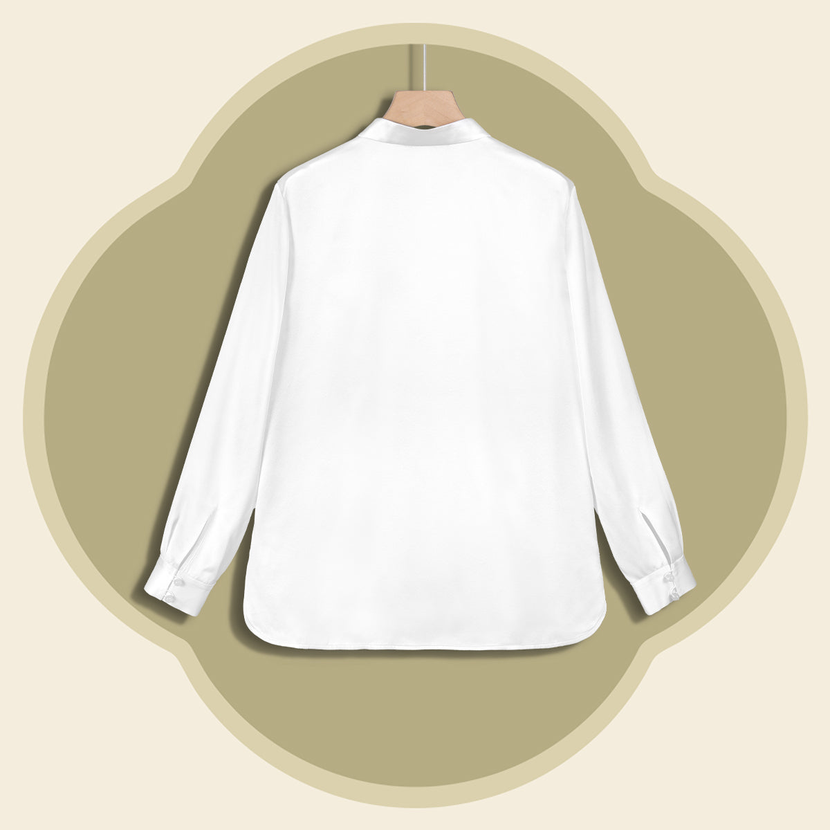 White Heavy Satin Side-fastening Blouse