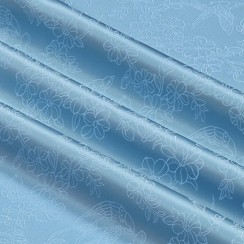 Golden Swallow Announcing Spring (Blue) Song Brocade Fabric