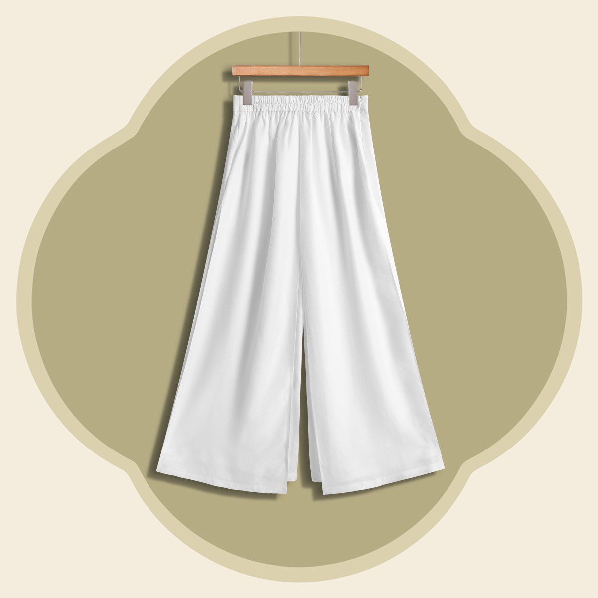 Gong-Pattern Woven Plain Luo Song-Style Trousers