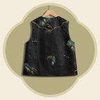 Xiangyunsha Silk Vest - Azure Peaks & Crane Whispers