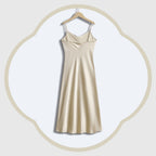 Light Champagne Silk Crepe Satin Cami Dress