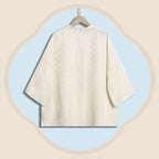 Linghua Reflects Gold (Gold Weaving) Three-quarter Sleeve Top