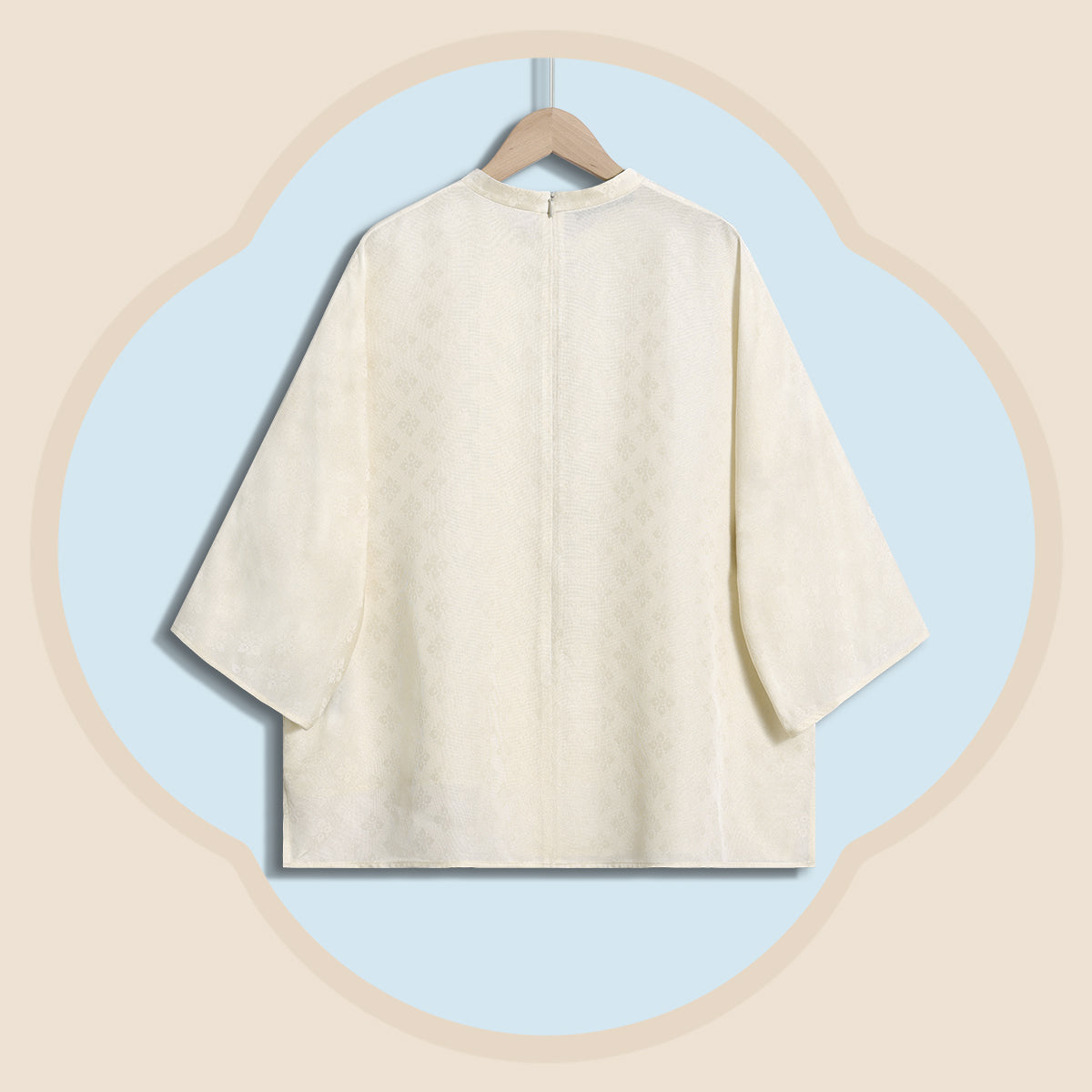 Linghua Reflects Gold (Gold Weaving) Three-quarter Sleeve Top