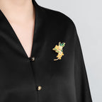 Lingering Fragrance of Golden Stamens Flower-shaped Brooch