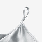 Silver Gray Silk Crepe Satin Cami Dress