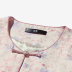 Spring in Full Bloom (Milky Apricot Color) Round-neck Front-opening Vest (Horizontal Toggle Fasteners))