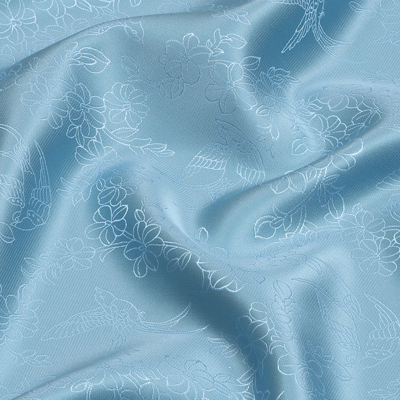 Golden Swallow Announcing Spring (Blue) Song Brocade Fabric
