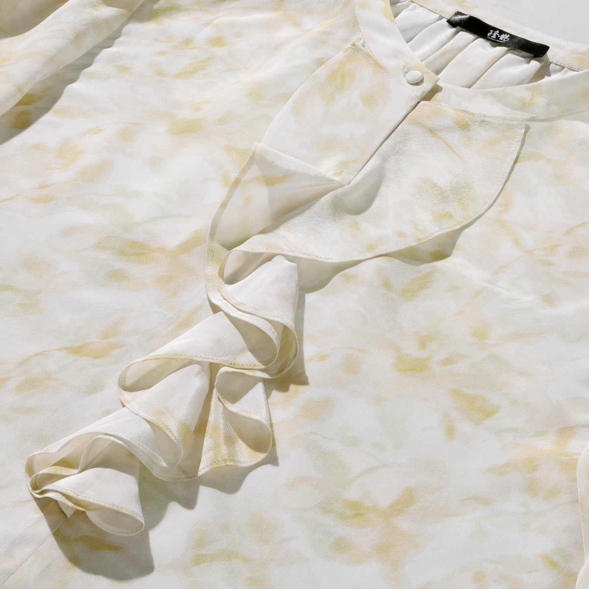 Double Silk Crepe Blouse - Misty Ripples
