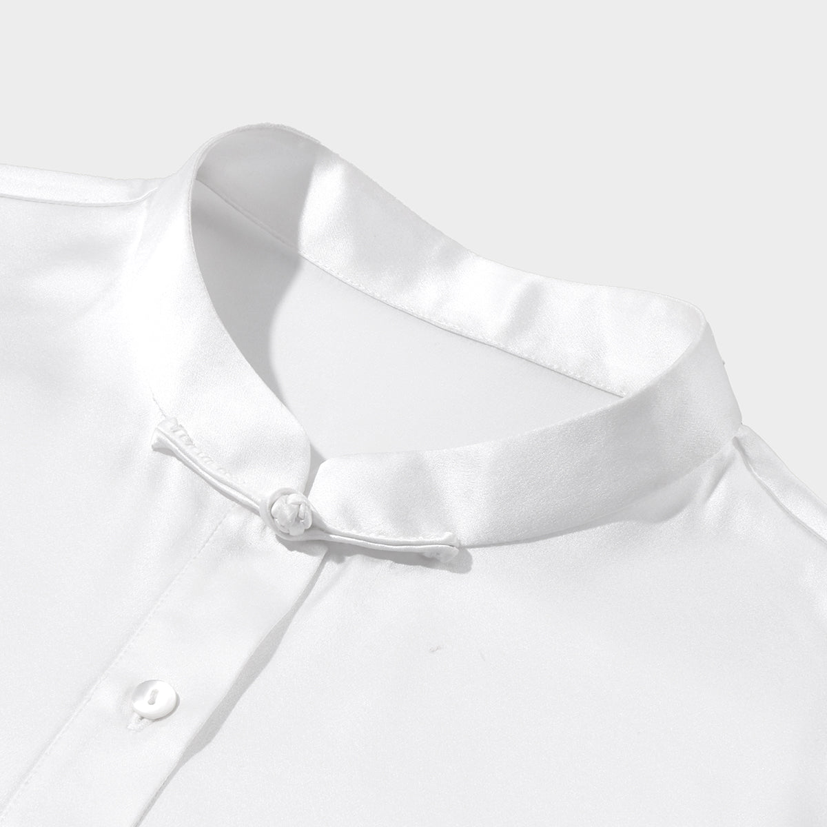 White Heavy Satin Blouse