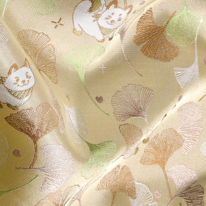 Ginkgo Leaves in Autumn Song Brocade Fabric