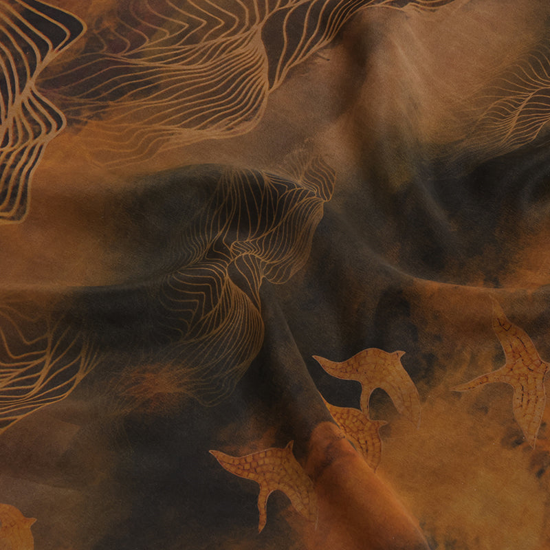 Gilded Cloud Ridge Plain Crepe Satin Xiangyunsha