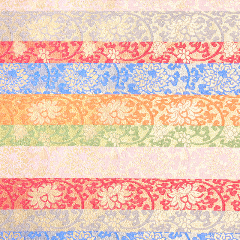 Gold-Edged Entwined Lotus Song Brocade Fabric