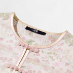 Pink Seaweed and Goldfish Front-opening Vest (Gourd-Shaped Buttons)