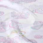 Spirit Rabbit Among the Clouds Silk Hair Scarf/ Silk Head Scarf/ Silk Neck Scarf for Women