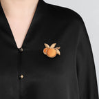 Persimmons Bring Good Fortune Flower-shaped Brooch
