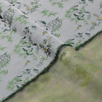 Birdsong in the Spring Mountains (Gray Green Base) Song Brocade Fabric