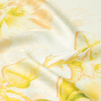 Golden Magnolia Herald the Spring Square Mulberry Silk Scarf