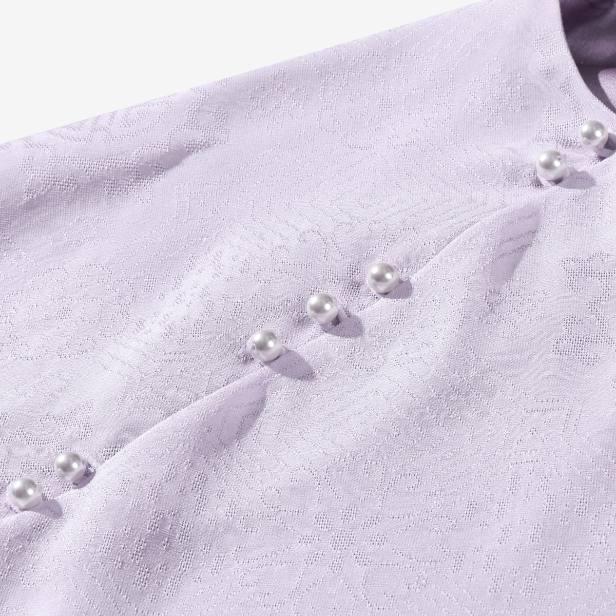 Light Purple Luo Silk (Gauze) Top - Circular "Xi" (Happiness) Pattern