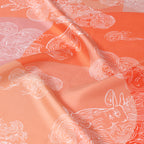 Spirit Rabbit Among the Clouds Silk Hair Scarf/ Silk Head Scarf/ Silk Neck Scarf for Women