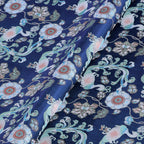 Luan Bird Bring Fourtune (Blue Mother-of-pear) Song Brocade Fabric