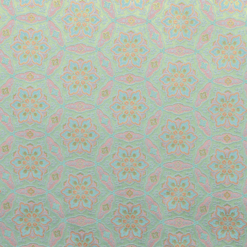Pink and Gold Baoxiang Flower Plate Song Brocade Fabric