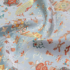 Splendid Palace Lanterns(Gray Base) Song Brocade Fabric