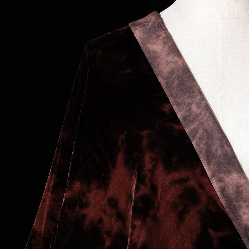 Red and Brown Tie-dye Velvet