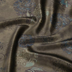 Gray based with Vintage Intertwined Floral and Vine Patterns Pizi Xiangyunsha