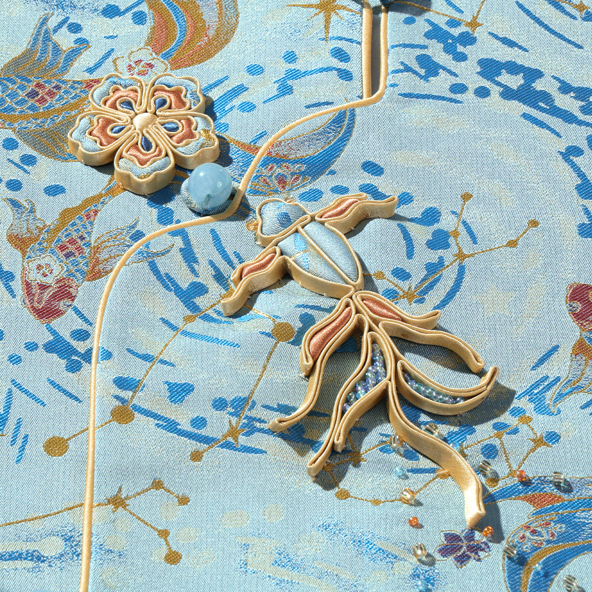 Song Brocade Vest - Pisces (Blue)