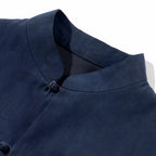 Dark Blue Plain Crepe Satin Xiangyunsha Dress