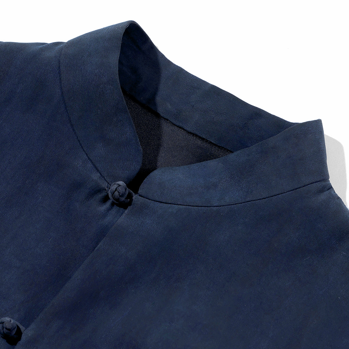 Dark Blue Plain Crepe Satin Xiangyunsha Dress