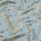 Loquat and Tit (With Background Pattern) Song Brocade Fabric
