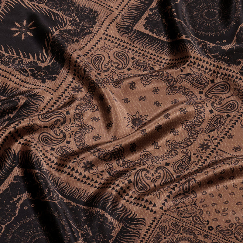 Brown Based with Overlapping Ink Patterns Pizi Xiangyunsha