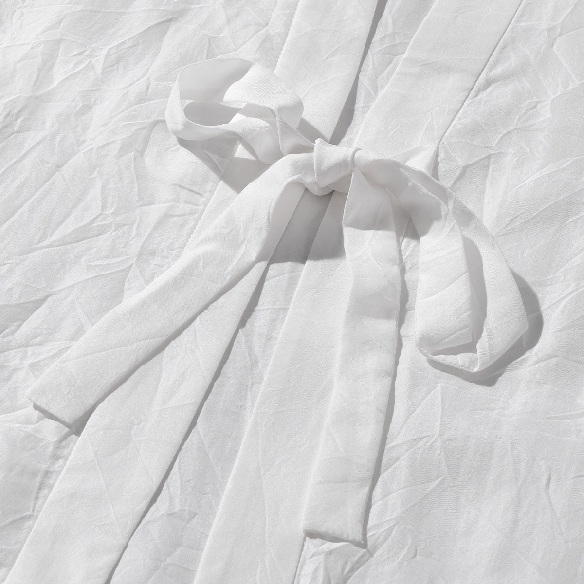 White Salt-Shrunk Textured Silk Top